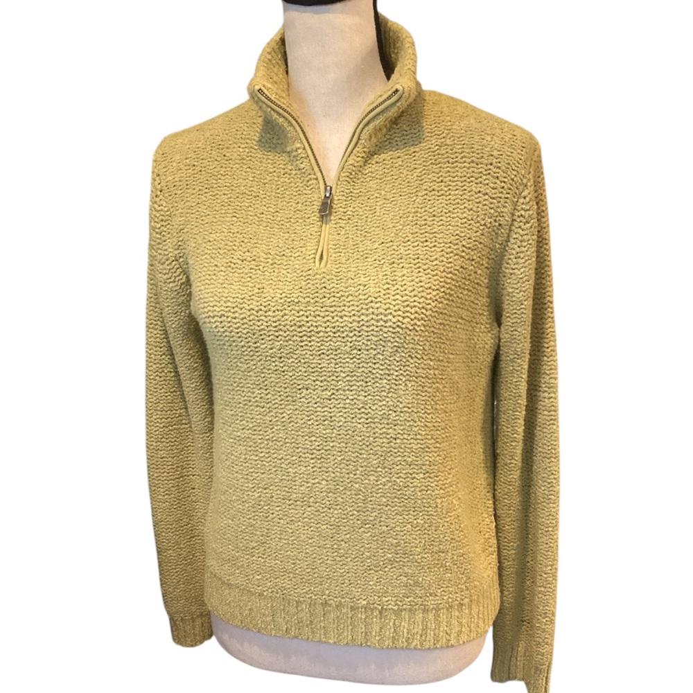 Vintage Tommy Bahama Loose Knit Quarter Zip Mock Neck Sweater Medium Relaxed